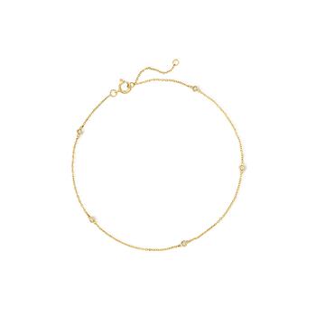 RS Pure by Ross-Simons Diamond Station Anklet 14kt Yellow Gold - 9 oz