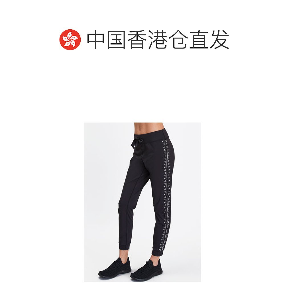 香港直邮BOY LONDON 黑色女士运动裤 JOGGERSBLACK-SILVER - 图1