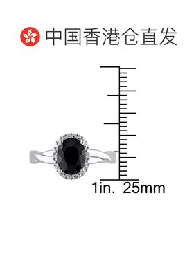 自营 Julianna B朱莉安娜女士戒指黑色蓝宝石交叉时尚简约休闲