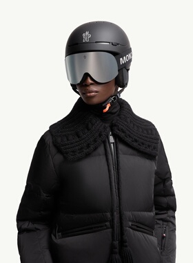 Moncler盟可睐 Snowflare哑光黑色尼龙滑雪面罩男女通用