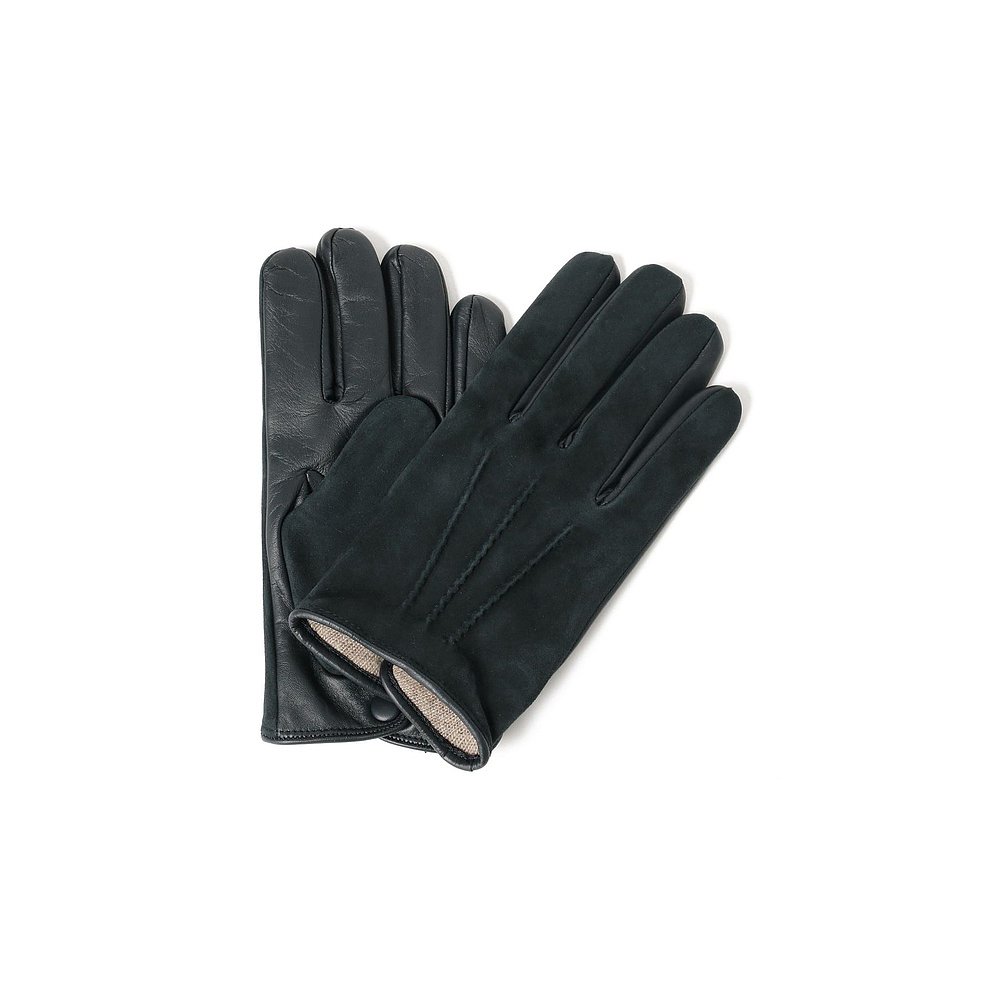 1h可退 日本直邮Piazza in Moda 男装 羊革拼接 针织手套 触屏设 - 图0