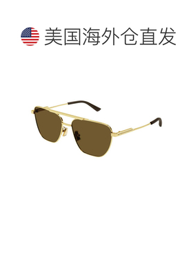 自营bottega venetaBV1236S 002金色/棕色-金色 美国奥莱直发配饰