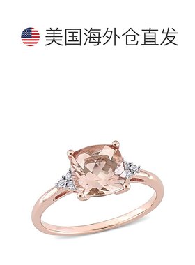 自营 Mimi & Max 2ct TGW 垫形切割摩根石和钻石点缀订婚戒指（14