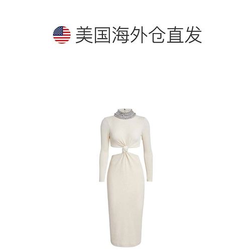 patboStretch Knit Midi Dress With Removable Beaded Collar in-图1