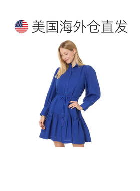 自营Lilly Pulitzer Drena Dress Women's Blue  Linen Tassel-Ti