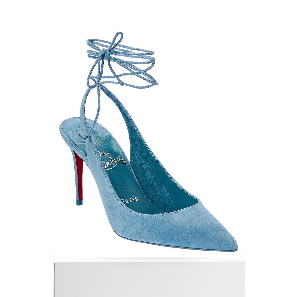 Christian Louboutin 系带 Kate 85 绒面革高跟鞋 - 蓝色 【美国 - 图3