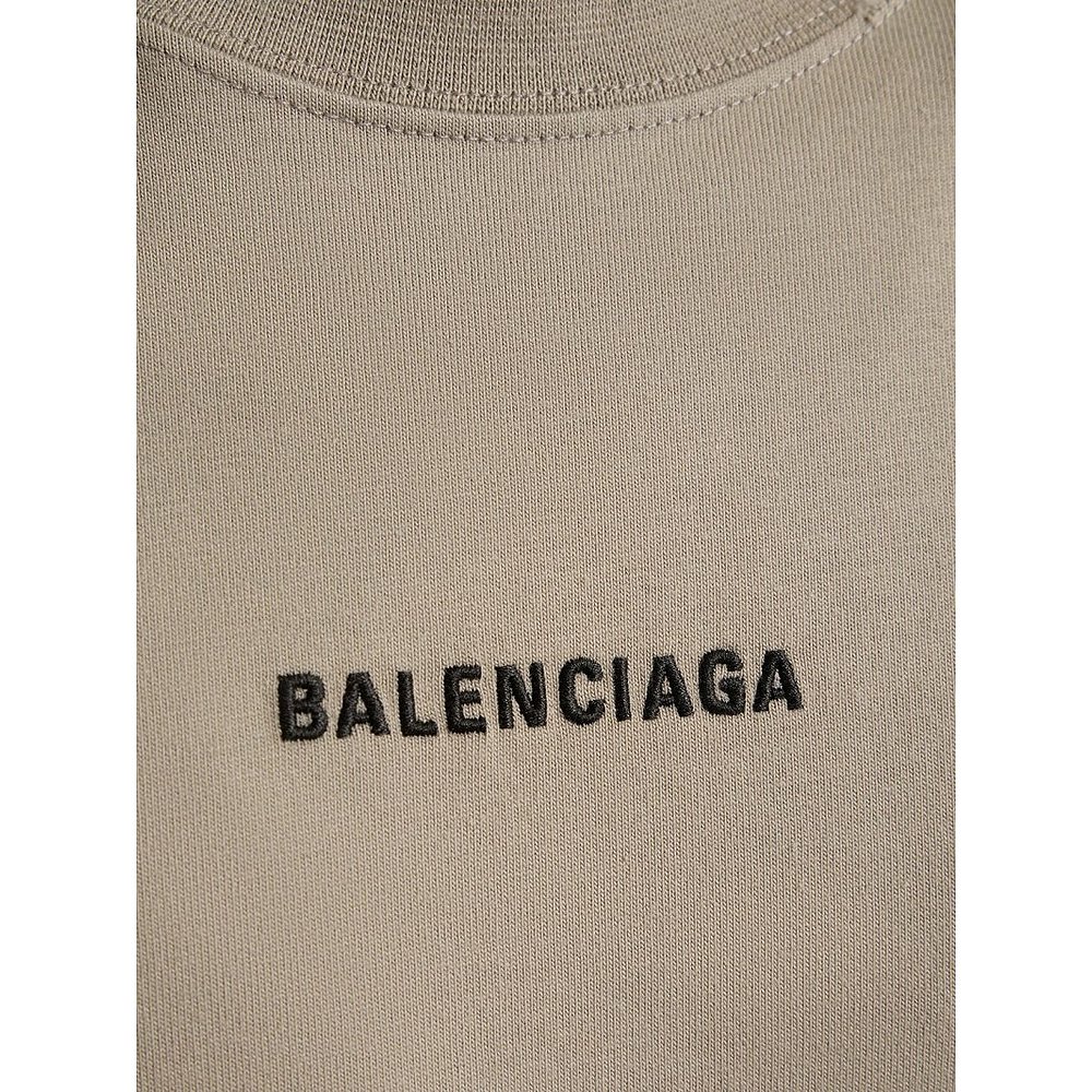 Balenciaga 巴黎世家 男士 破洞复古棉质平纹针织T恤 - 图2