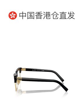 1h可退 香港直邮Miu Miu 缪缪 女士 徽标平光镜 MU10ZS black黑色