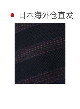 日本直邮SHIPS Errico Formicola 真丝提花细条纹领带 海军蓝