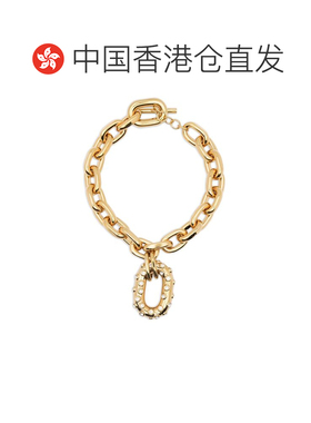 1h可退 香港直邮Rabanne 女士 缀饰链条 T 字形项链 26PBB0015MET