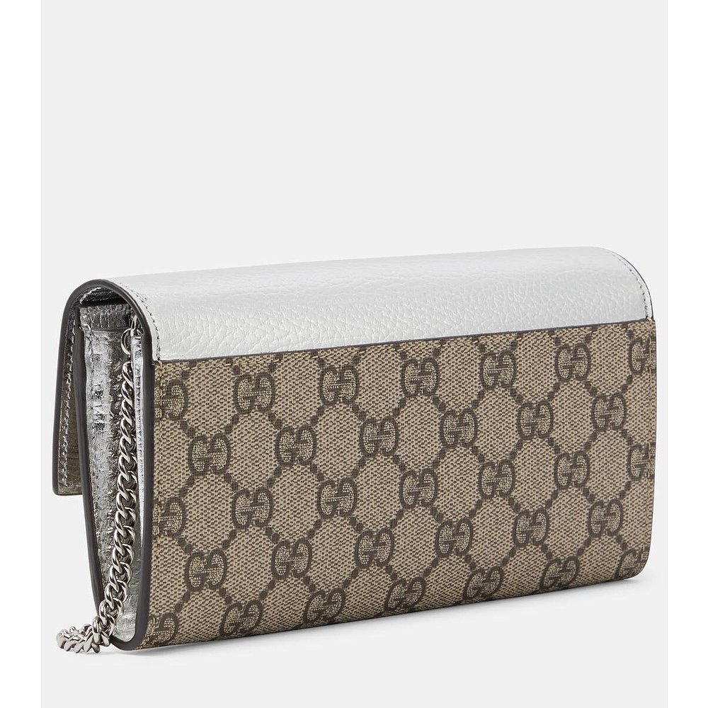 潮奢 Gucci 女士GG Marmont leather wallet on chain 单肩包 - 图2