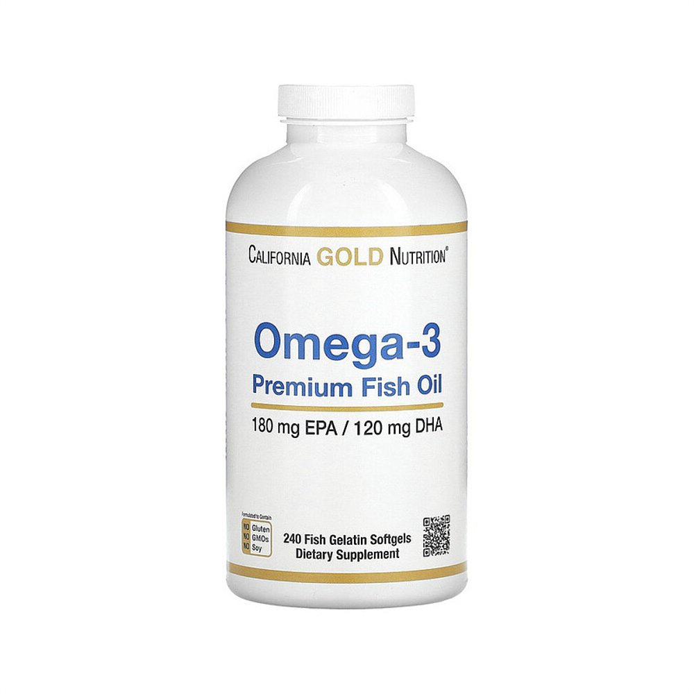 香港直发iHerb California Gold Nutrition Omega3无麸鱼油 240粒-图0