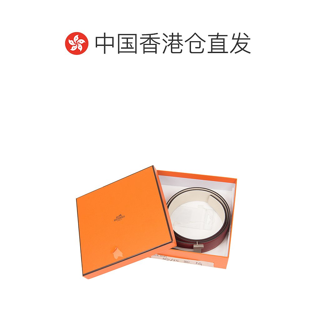 香港直邮Hermes 爱马仕 女士红色腰带 BELT1055SS90B - 图1