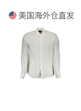 自营La Martina Linen Mens Men's Shirt - white 美国奥莱直发