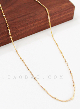 法式ins镀18k金色珠项链