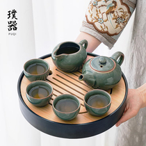2023 new Gothic kiln tea set for home office Guests light and luxurious Chinese ceramic tea maker dry tea tray
