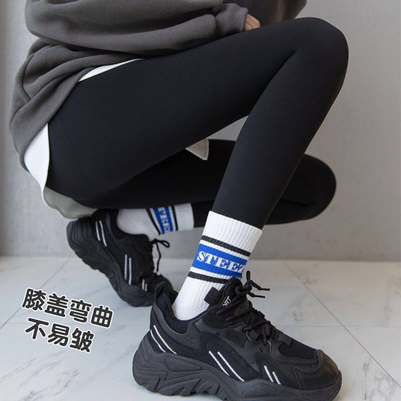 鲨鱼皮打底裤女裤子提臀裤瑜伽芭比运动裤