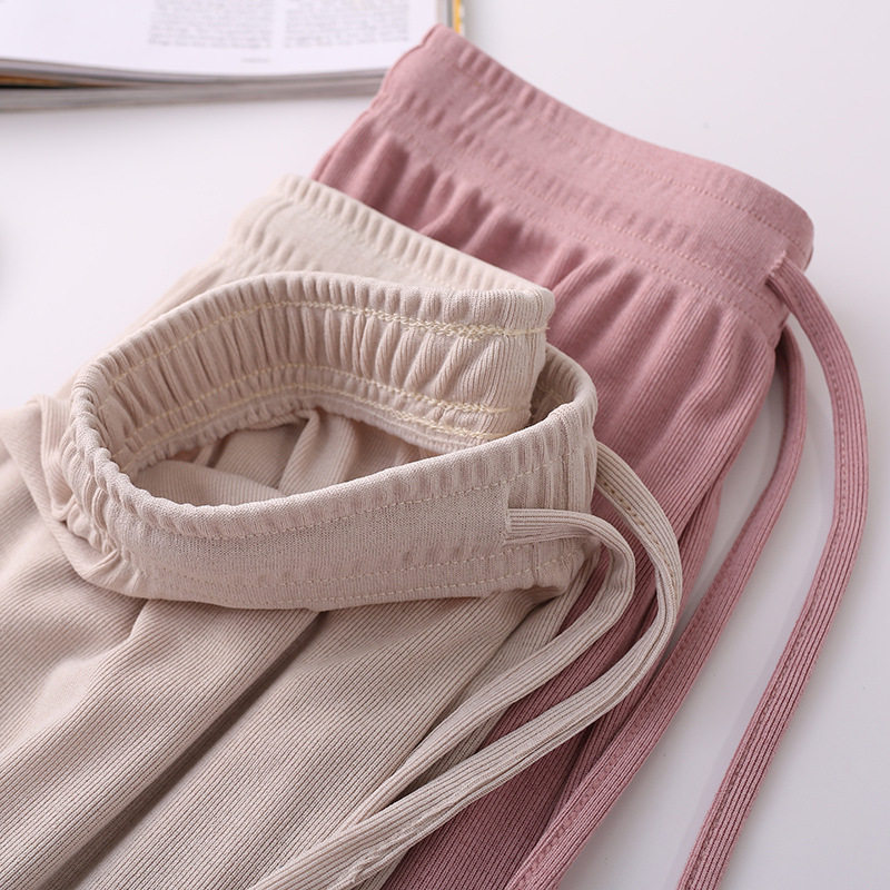 冰丝阔腿裤女高腰垂感宽松直筒显瘦休闲裤