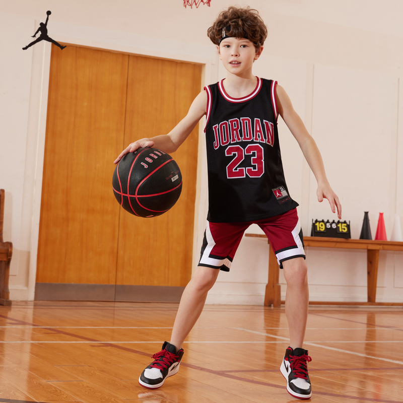 JORDAN童装儿童背心男童篮球服上衣夏季大小童排汗吊带JD2122087-图3