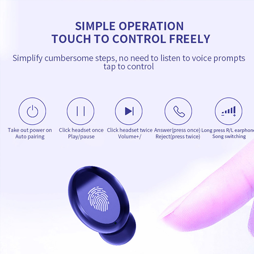 TWS Wireless Earphones For Bluetooth Earphone 9D Bass Stereo-图1