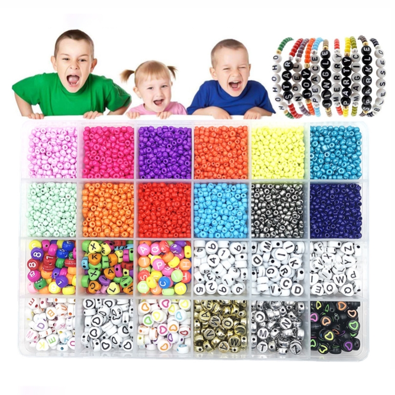1 Box Seed Beads Kit Letter Beads Small Craft Beads Jewelry - 图1