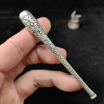 European Produce Pure Silver Tang Grass Flower Pattern Totem Coarse Branch Cigarette Holder American Retro Click 100 lap collection Gift men and women