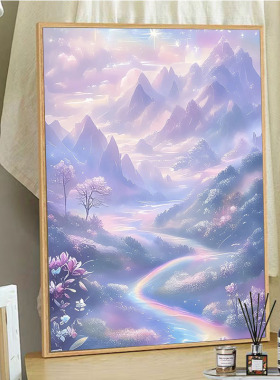 梦幻花海唯美治愈风填色数字油画