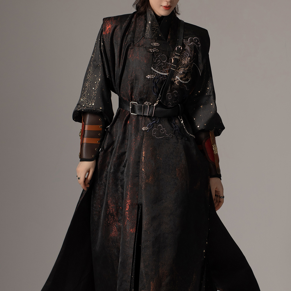 明制贴里等云来【辰龙】正品原创汉服秋男女款刺绣罩甲织金贴里 - 图2