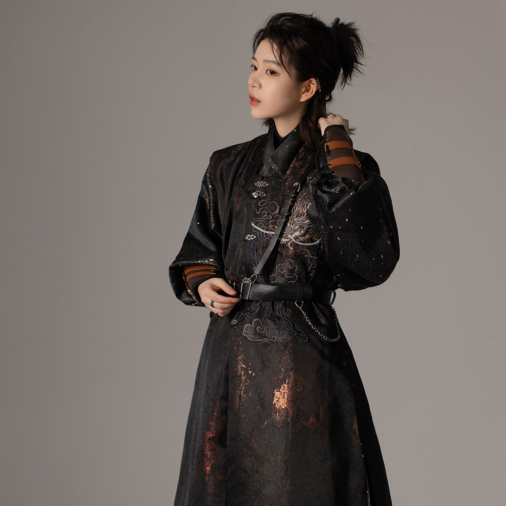 明制贴里等云来【辰龙】正品原创汉服秋男女款刺绣罩甲织金贴里 - 图0