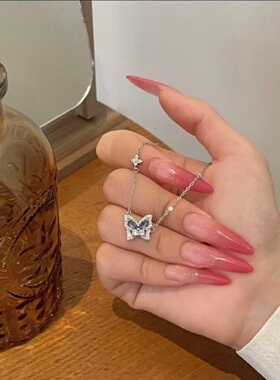 kcooou原创「冰蓝蝴蝶」项链