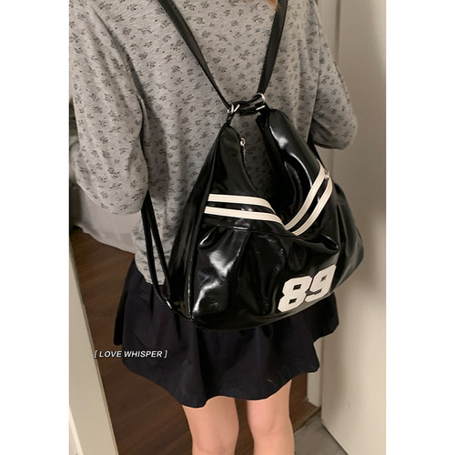 千禧风包包女2026新款潮时尚小众双肩背包大容量单肩托特包通勤包 - 图1