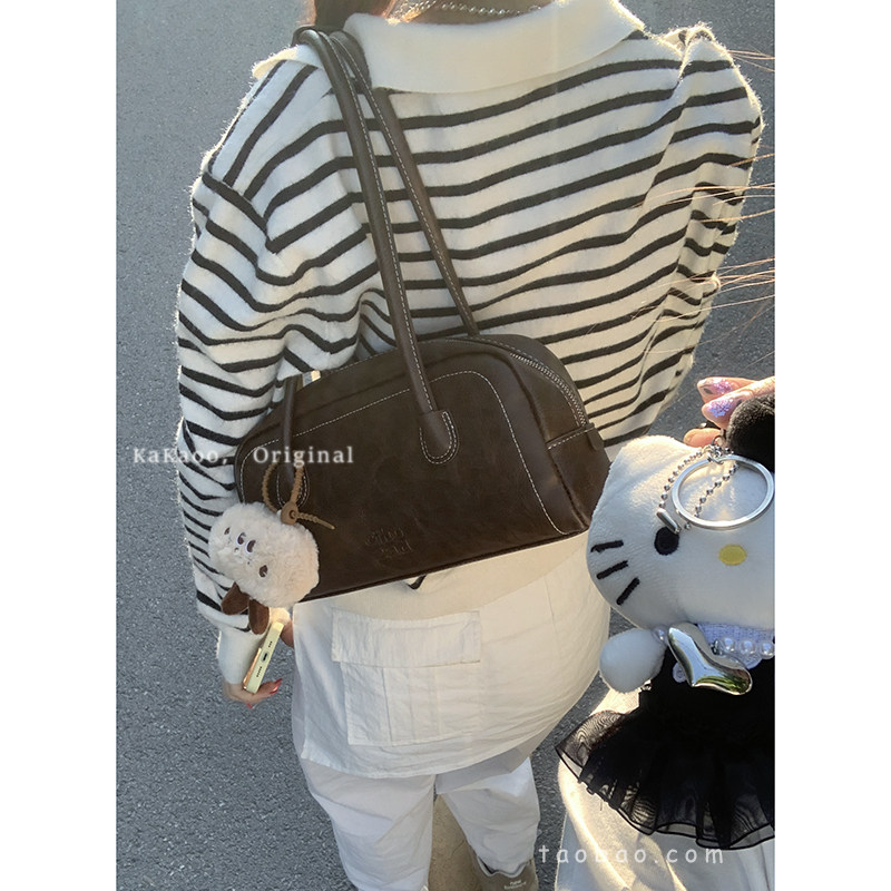 韩国小众腋下包包女2024新款潮秋冬复古枕头包百搭大容量通勤包,淘宝优惠券,粉丝福利购,淘宝优惠卷