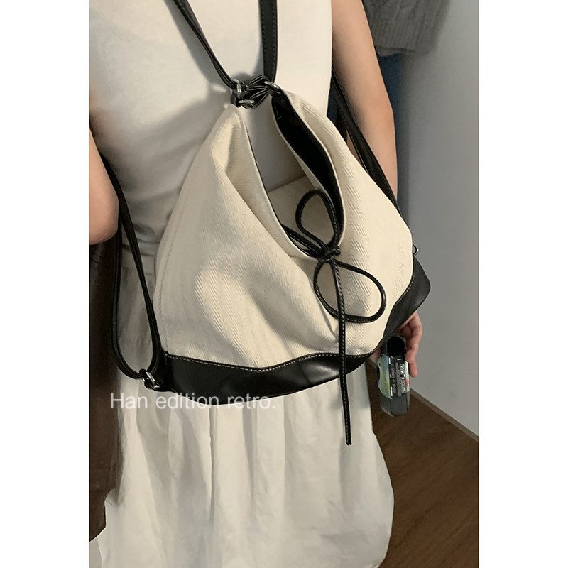 韩国大容量帆布包包女2025新款潮学院托特包休闲单肩水桶包旅行包,淘宝优惠券,粉丝福利购,淘宝优惠卷