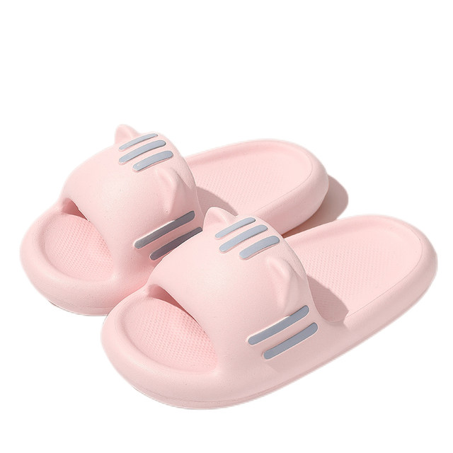 Cute slippers Female summer indoor home bathroom bathing non -skid home thick sole stepping shit cold slippers women wearing