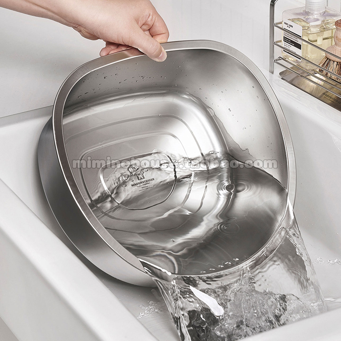 韩国直邮 无研磨剂304不锈钢洗碗盆 水槽式大容量洗菜盆 8L,淘宝优惠券,粉丝福利购,淘宝优惠卷