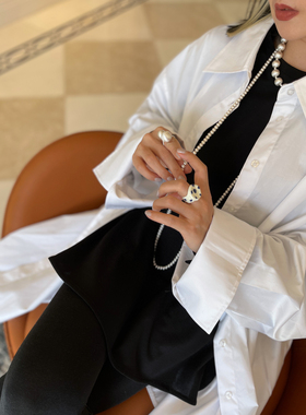 TOFOD 白玉 小白白 小众中古设计感天然石戒指指环首饰