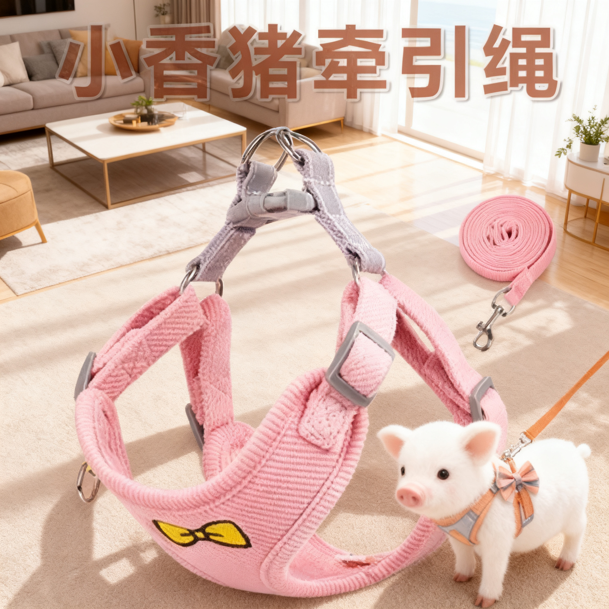 宠物猪牵引绳溜小香猪专用的绳子绑绳穿的衣服迷你小猪的生活用品,淘宝优惠券,粉丝福利购,淘宝优惠卷