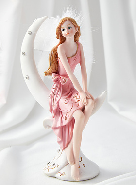 花仙子树脂摆件卡通天使女孩创意家居桌面客厅玄关电视柜酒柜装饰