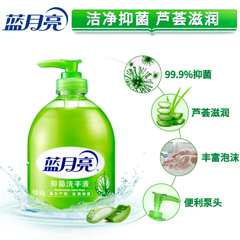 蓝月亮洗手液芦荟500g*6瓶按压补充装滋润保湿清洁全家成人护手,淘宝优惠券,粉丝福利购,淘宝优惠卷