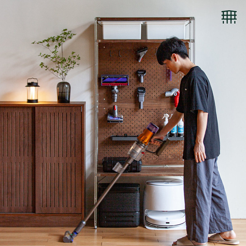 无即所有不锈钢家政柜适配戴森吸尘器云鲸小米机器人洞洞板收纳架,淘宝优惠券,粉丝福利购,淘宝优惠卷