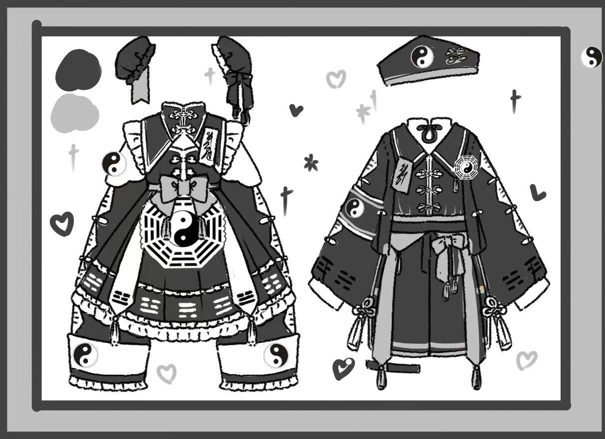 神仙猫 原创设计新款 意向金 Lolita小道士连衣裙正版JSK日常轻lo - 图1