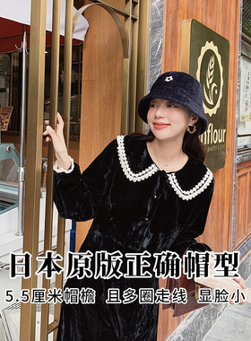 梅花秋冬新款刺绣日系显脸帽子