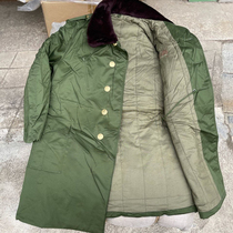 Stock 87 cotton coat mens winter chill-proof and warm fur collar thickened Army green long military Grand coat