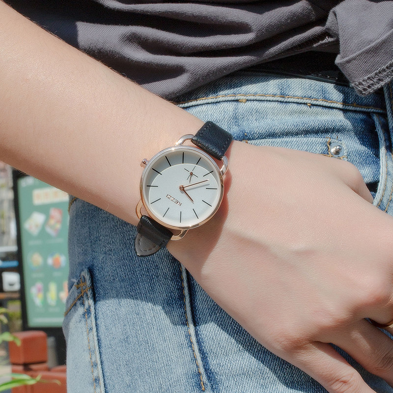 kezzi考试女学生简约潮流风石英表 珂紫国产腕表