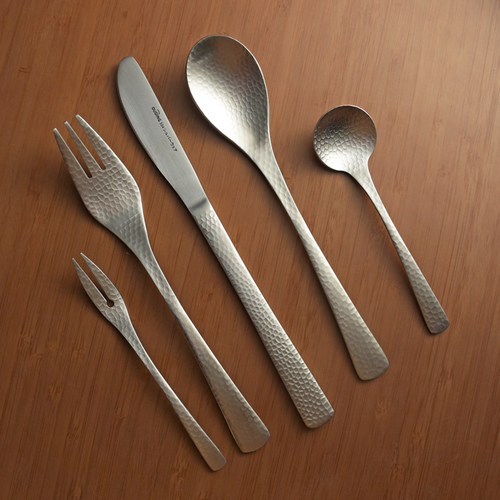 雾面冰纹 304不锈钢西餐牛排刀叉勺子 吃饭意面水果叉子咖啡勺 - 图2