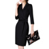 Xuân 2019 mới đầm dài tay nữ body giảm béo OL khí chất chuyên nghiệp váy đầm túi đeo hông nữ - váy đầm chân váy xếp ly ngắn váy đầm
