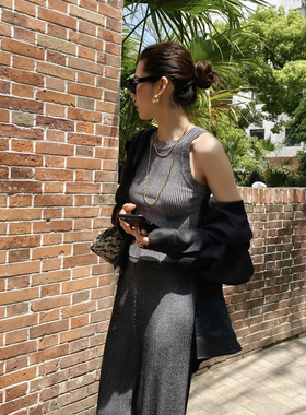 铜镀金蛇骨链女轻奢小众百搭项链