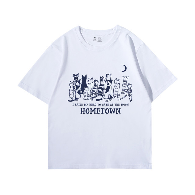 Korean style lazy college style loose white short-sleeved T-shirt