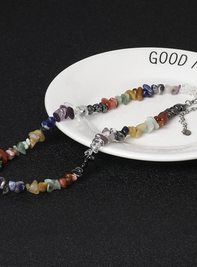 天然石锁骨链男女不掉色项链百搭