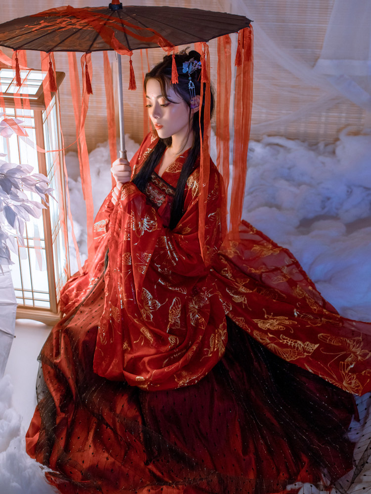 艺缕原创女对襟齐胸襦裙百搭6汉服 艺缕民族服装/舞台装